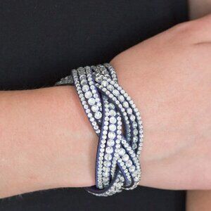 Paparazzi Jewelry Accessories - Bring On the Bling - Blue Bracelet - Vintage